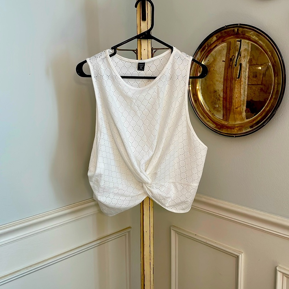 SHEIN eyelet workout casual top